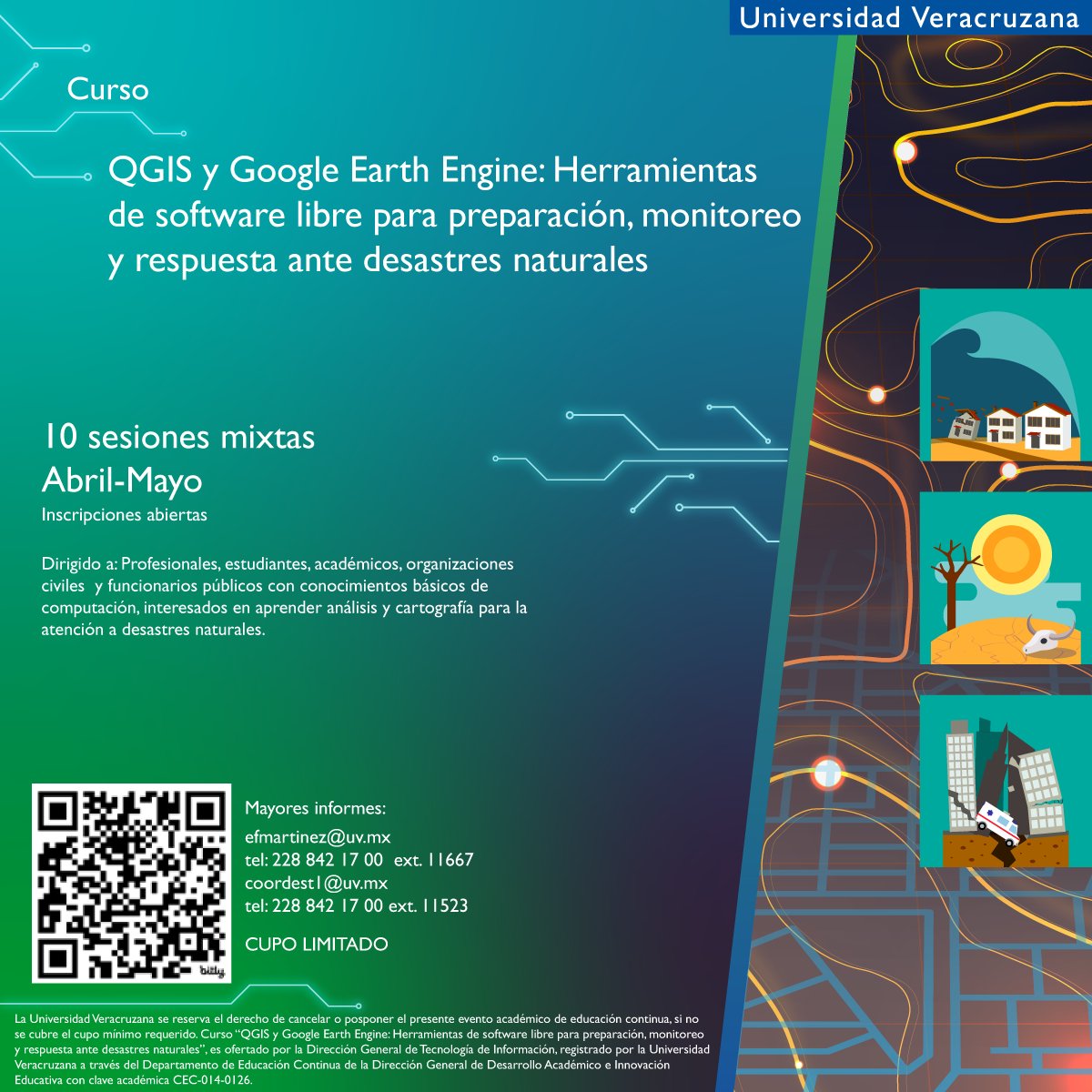 🌍 ¡Destaca en cartografía y gestión de riesgos!
Aprende a analizar riesgos y coordinar respuestas ante desastres con herramientas informáticas de vanguardia 💻📊

👉 #CursosDEST
🔍 Programa completo:
ow.ly/QLZL50YtLQn

#ConocimientoTIuv