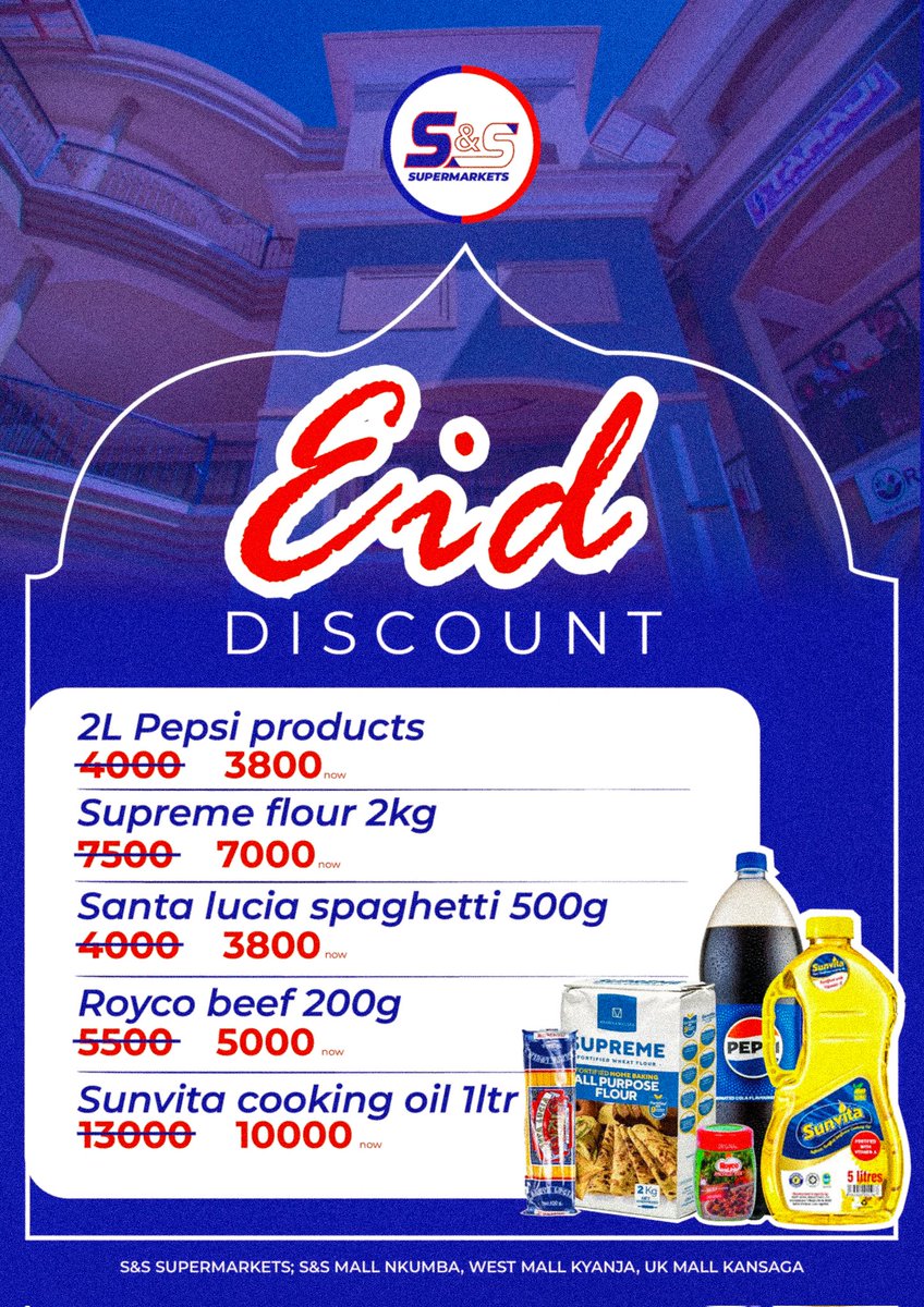 s_supermarkets's tweet photo. Big savings, bigger smiles 🛒🔥
Shop smart at S&amp;S Supermarkets this Eid al-Fitr https://t.co/K0DFCyLcTf