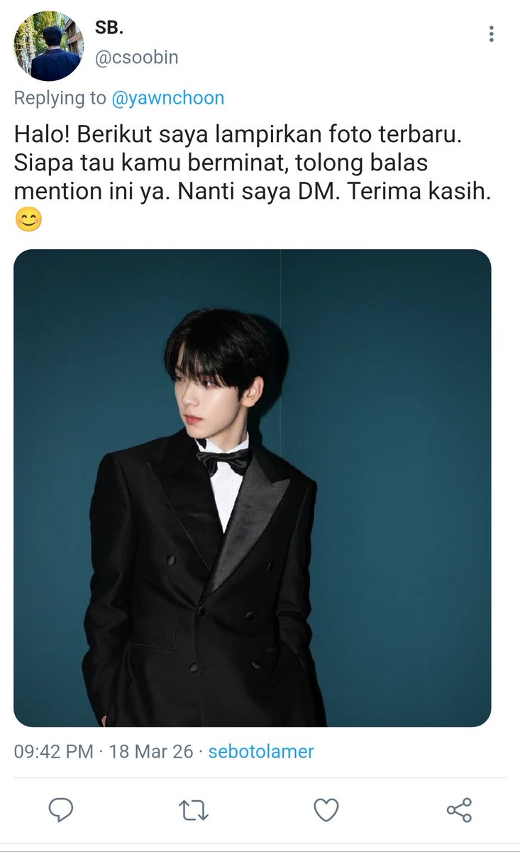 SoobJun.

𝗦𝗼𝗼𝗯𝗶𝗻 yang sudah hampir putus asa, akhirnya mencari peruntungan melalui Twitter.