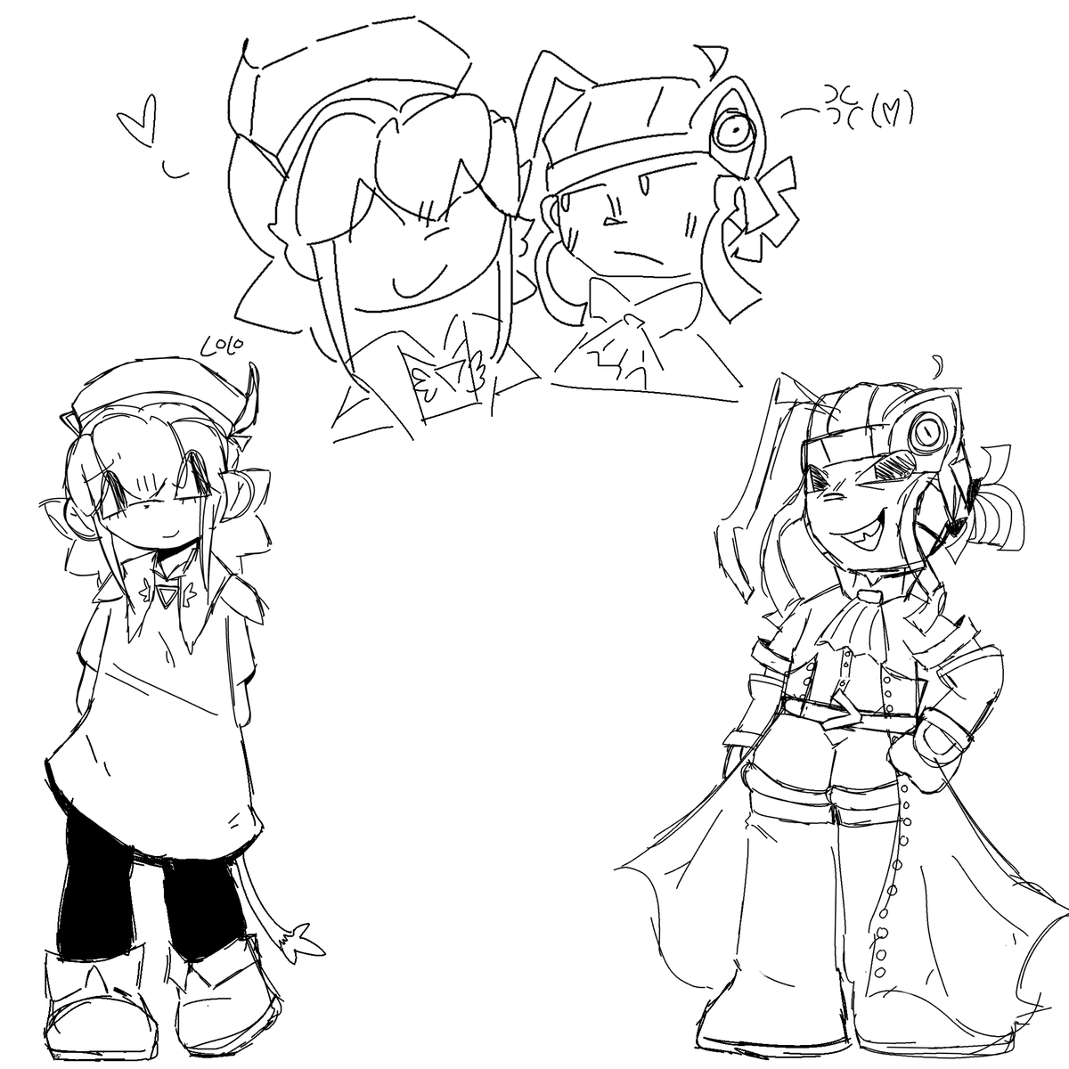doodle of lolo and leorina (not joka for once! wow! spot the hidden joka.)