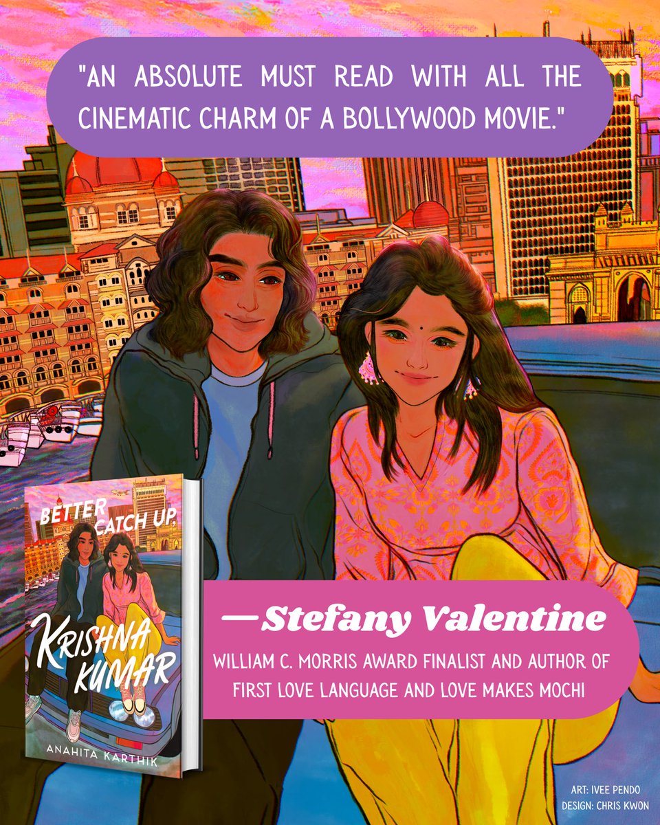 ana_scribe's tweet photo. It’s been about a week since my book came out worldwide, and I’m honoured to reveal my ninth blurb for BETTER CATCH UP, KRISHNA KUMAR by none other than William C. Morris award finalist Stefany Valentine ☀️ She is one of my favourite authors, so this is a huge deal for me 😭🩷 https://t.co/Fk4hrGqsa5