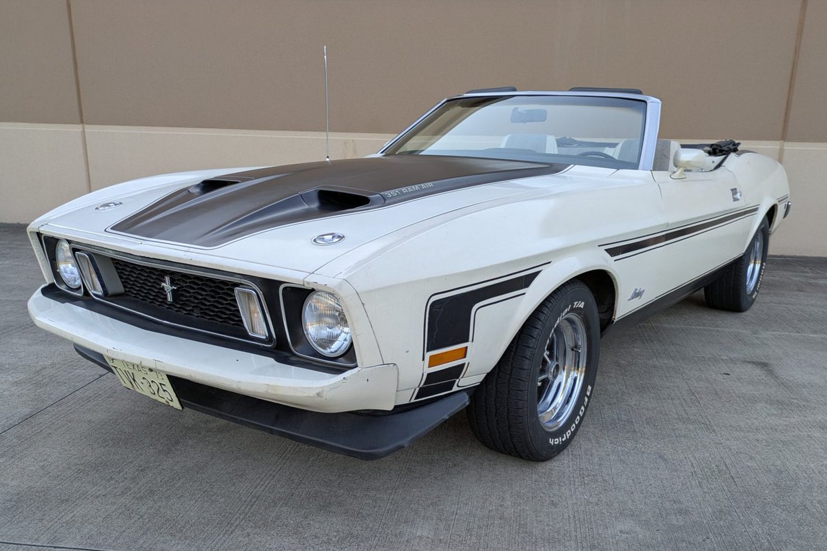 Now live at BaT Auctions: 27-Years-Owned 1973 Ford Mustang Convertible Q-Code 351. bringatrailer.com/listing/1973-f…