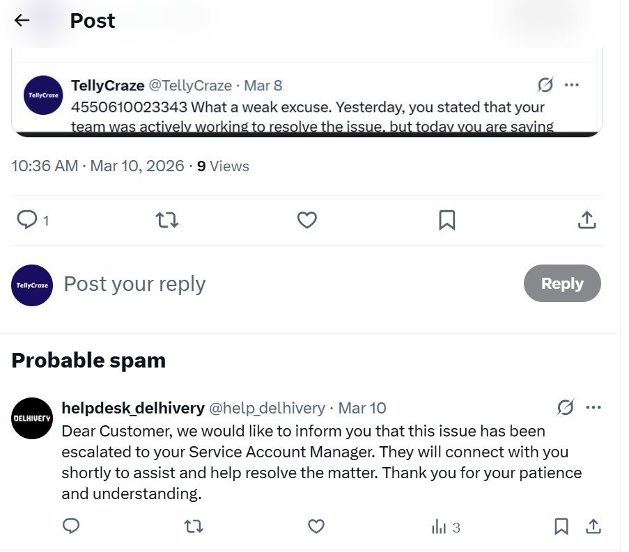 TellyCraze's tweet photo. @delhivery
Shameful the Pick Up Boy Named as Ashwini is still working without any problem you have not fired him despite abusing clients , and nothing has happened since your last assurance over twitter #ShameonDelhivery https://t.co/RrjM5FzF3Q