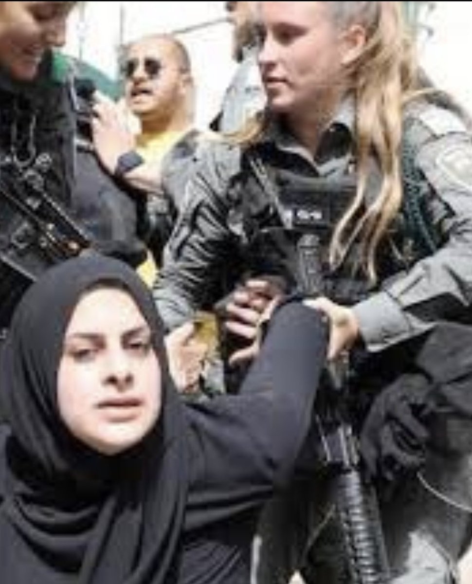<a href="/RamAbdu/">Ramy Abdu| رامي عبده</a> According to "the only Jewish state in the world", the blonde-haired, peachy-skinned woman on the right has more of a right to land in the Middle East than the woman she's arresting. Make it make sense - oh wait, you can't. It's violent colonialism being live-streamed in 2026.