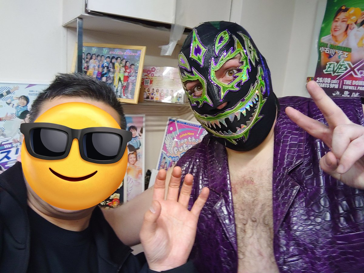 isuzu_ramen's tweet image. 【3.18 #MysteryWrestling × #ChocoPro コラボ大会】

イービル・ウノ選手
New T-shirt!

#EvilUno