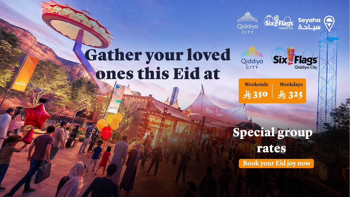 SeyahaNet's tweet image. 🔥 Get ready for non-stop fun!

Eid at Six Flags Qaddiya City is something else! 🔥🎢
Excitement × Adventure × Unforgettable Memories!

Don't miss out on this exciting Eid experience! 🚀

#Excitement #SixFlags #EidIsDifferent #Adventure