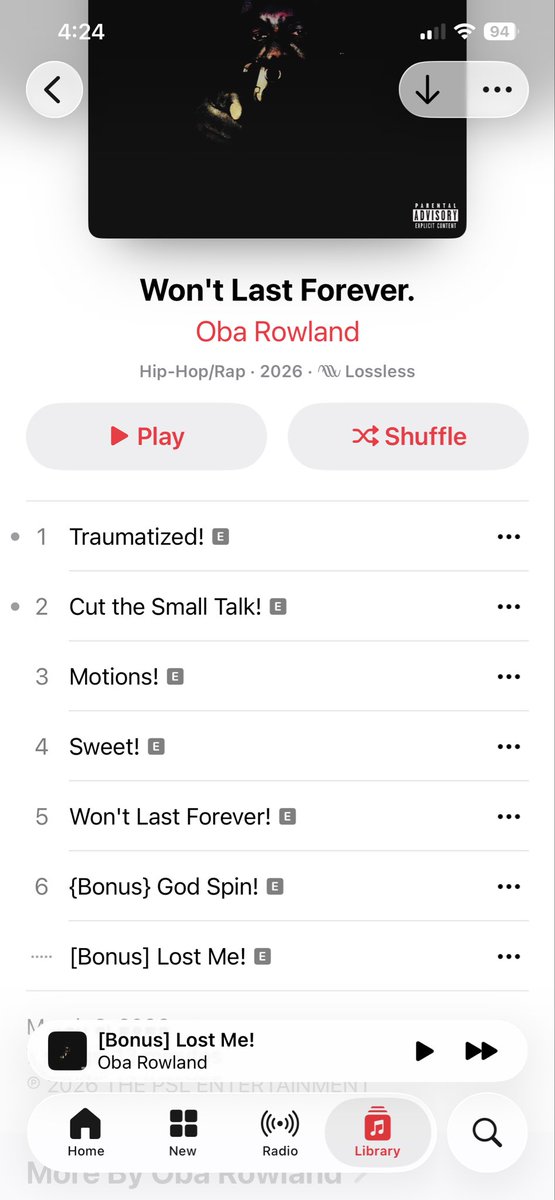 ObaRowland on iTunes tweet media