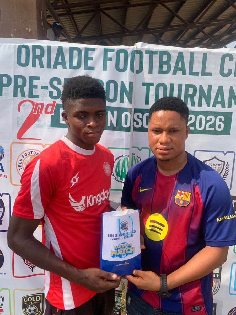 Makinde iyanu won the man of the match with a brace