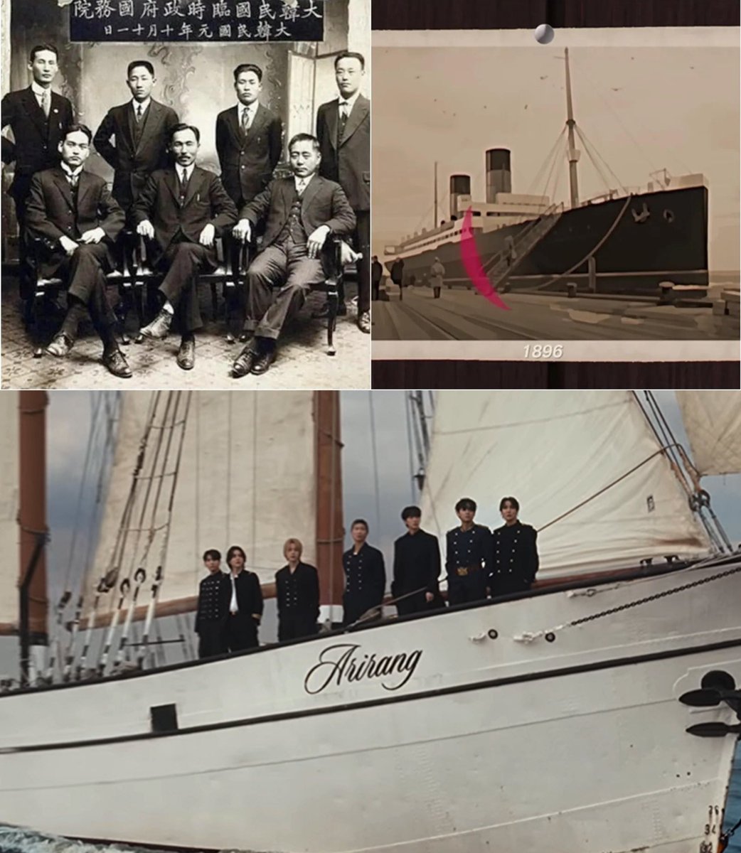 seven korean students boarding a ship and then recording ARIRANG in 1896.

seven korean superstars boarding their ARIRANG ship in 2026.