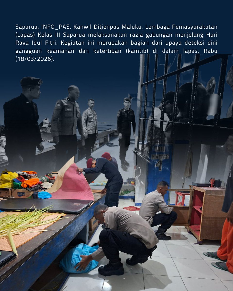 Lapas_Saparua's tweet image. RAZIA GABUNGAN JELANG IDUL FITRI, LAPAS SAPARUA AMAN TERKENDALI
kompasiana.com/lapassaparua72…

#Kemenimipas
#ditjenpas
#kanwilditjenpasmaluku