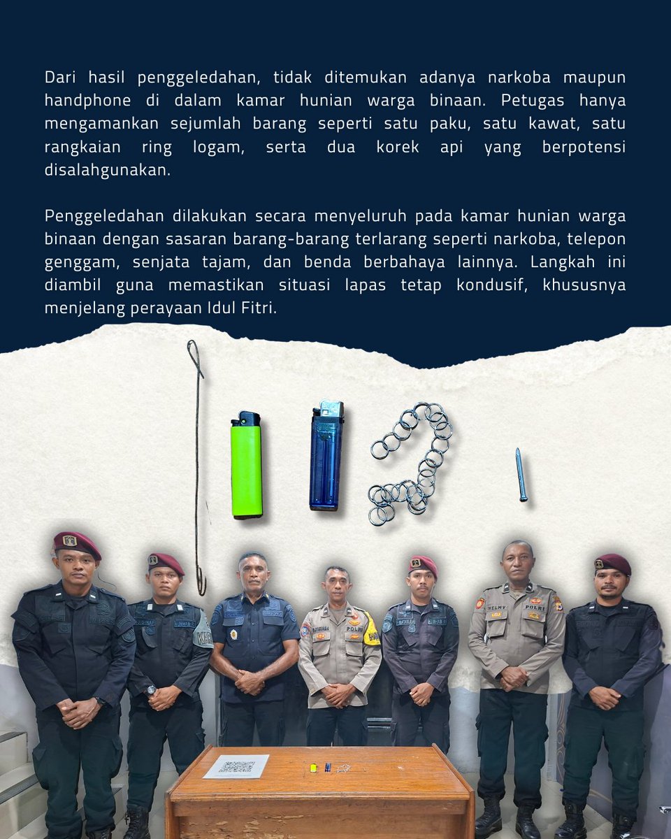 Lapas_Saparua's tweet image. RAZIA GABUNGAN JELANG IDUL FITRI, LAPAS SAPARUA AMAN TERKENDALI
kompasiana.com/lapassaparua72…

#Kemenimipas
#ditjenpas
#kanwilditjenpasmaluku