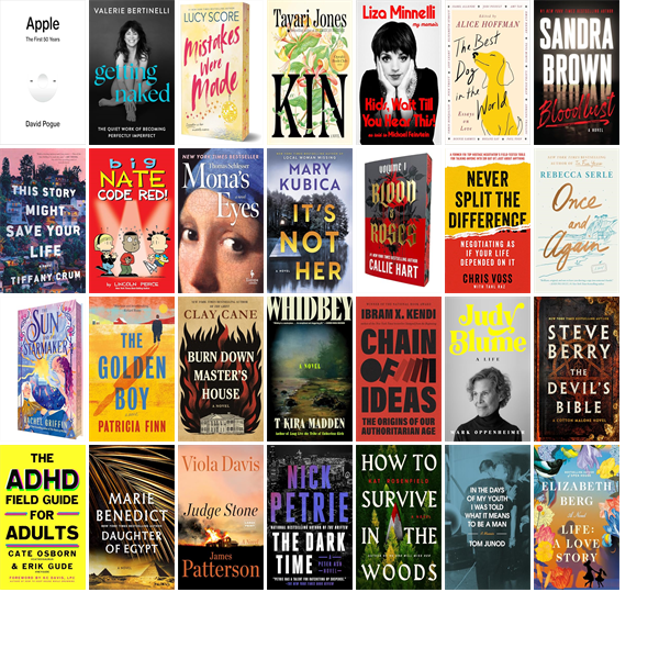 TPMLibrary's tweet photo. This week the Tye Preston Memorial Library has 212 new books.  New items include Apple, Lady Tremaine, Getting Naked, Mistakes Were Made, Kin, Twelve Months, The Best Dog in the World, Finlay Donovan Crosses the Line, and Bloodlust. https://t.co/HElM5jSAx9 https://t.co/3dD0lFgcHJ