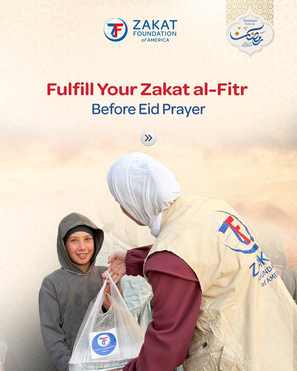 ZakatUS's tweet image. There are no celebrations quite like Eid al-Fitr, because there is no month quite like Ramadan.

See how you can make your Eid complete with Zakat Foundation of America by giving Eid gifts for orphans for $30 and paying your Zakat al-Fitr through our #guide on preparing for Eid