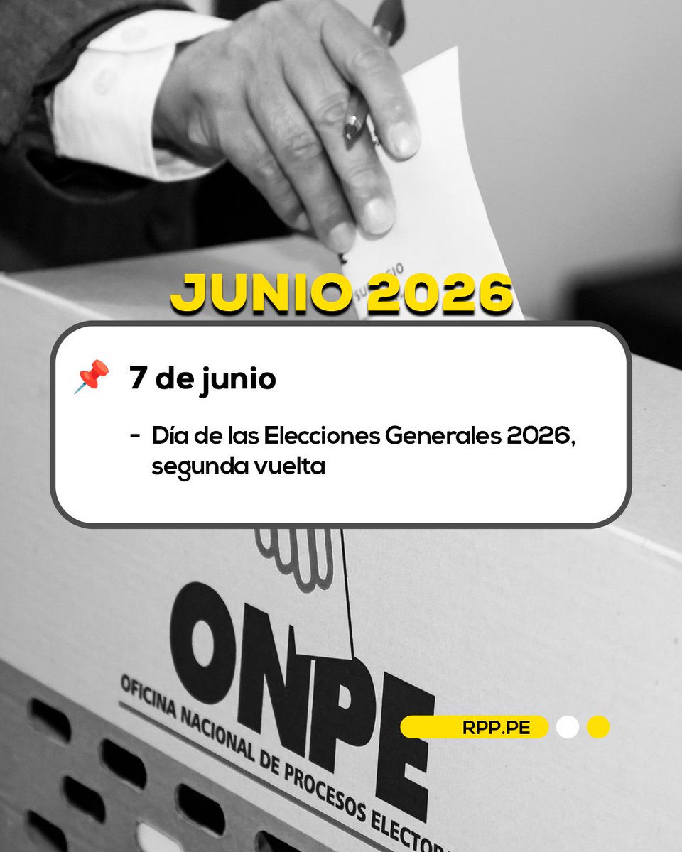 RPPNoticias's tweet photo. 📅 ¿Sabías que ya hay un cronograma oficial y fechas clave que marcarán el rumbo de las Elecciones Generales 2026? Estas son las fechas más importantes del cronograma electoral que tienes que saber.

🔗 Sigue nuestra cobertura electoral en https://t.co/2fG5AOY3HH
#RPPNoticias #ElPoderEnTusManos #EleccionesPerú