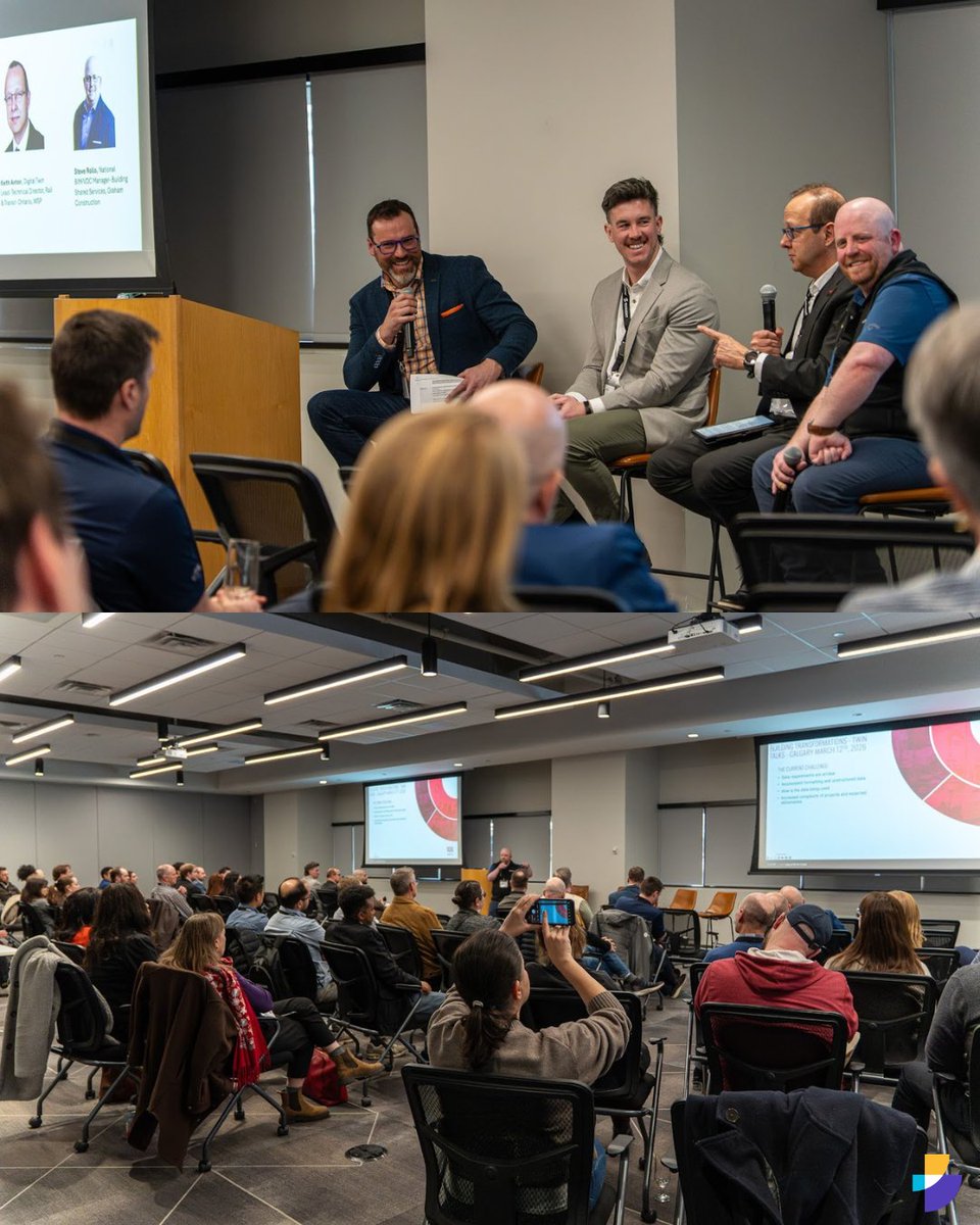 CanBIM's tweet photo. Twin Talks Calgary brought together industry leaders including Susan Keenliside, Keith Anthon, Steve Rollo &amp; Josh Sellars for insights on #DigitalTwin, ROI, and the future of Alberta’s infrastructure.

In partnership with Bentley &amp; #BuildingTransformations.

#TwinTalks #AECO #BIM https://t.co/DlJw7AiyRO
