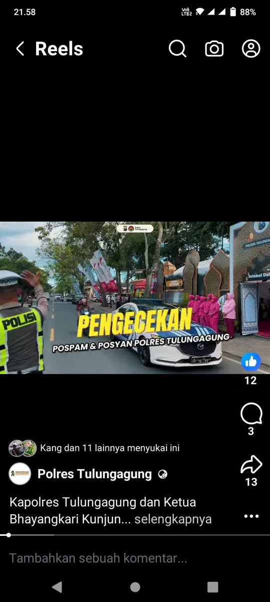 SabarSaja15's tweet photo. Kapolres Tulungagung bersama Ketua Bhayangkari Cabang Tulungagung melaksanakan kunjungan ke sejumlah Pos Pengamanan (Pospam) dan Pos Pelayanan (Posyan) dalam rangka Operasi Ketupat Semeru 2026 di wilayah Kabupaten Tulungagung. https://t.co/JrcX0WZKpm