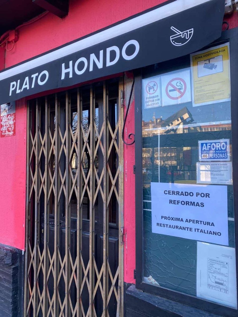yustin's tweet image. 🆕 Próxima apertura de un nuevo restaurante italiano

En lo que era el antiguo Plato Hondo

📍 Paseo zorrilla 129, #Valladolid (a la altura digamos del monumento del cine)