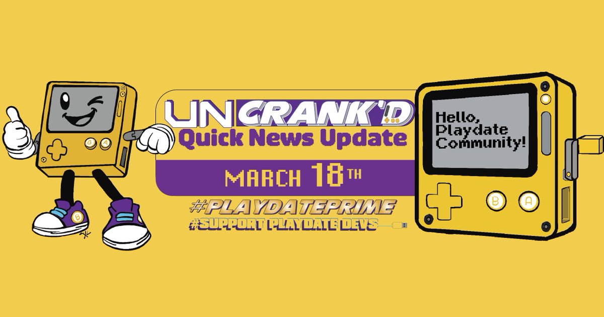 UncrankdPD's tweet photo. Settle in with a warm mug! #Playdate Projects heating up, the spring sale kicking off, full of updates, shoutouts, and spring energy. 
https://t.co/Afr3VKcsSK 
#playdateprime
#supportplaydatedevs https://t.co/NLHgwKD4H1