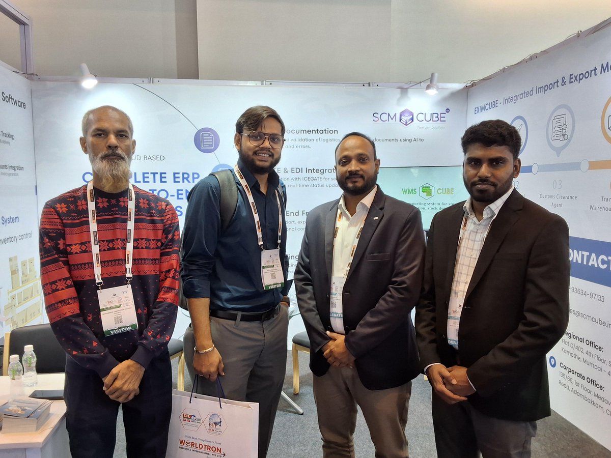 scmcube_tech's tweet photo. We had a great experience participating in the CTL BHP event as an exhibitor!

A big thank you to Exim India for the excellent organization and seamless coordination throughout the event.

#ctlbhp #ExhibitorExperience #logistics #SupplyChain #Networking #businessgrowth #scmcube https://t.co/hLcb055jSX