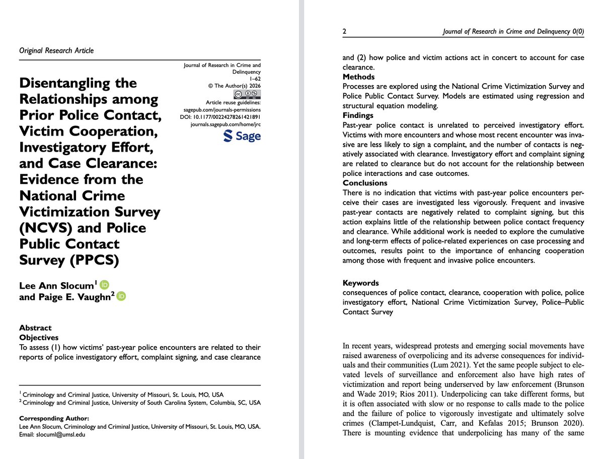 Journal of Research in Crime and Delinquency tweet media