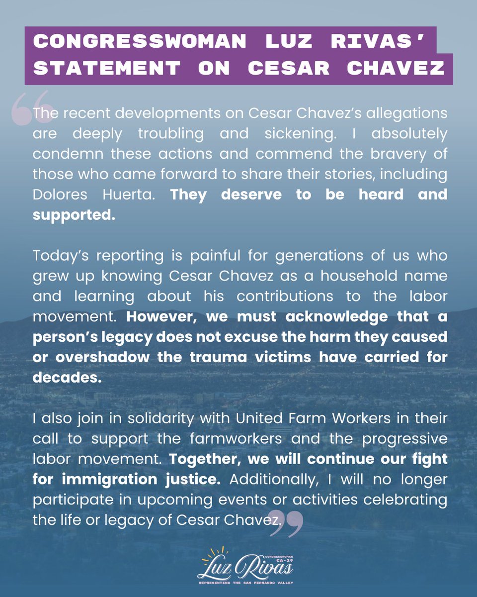 Congresswoman Luz Rivas tweet media