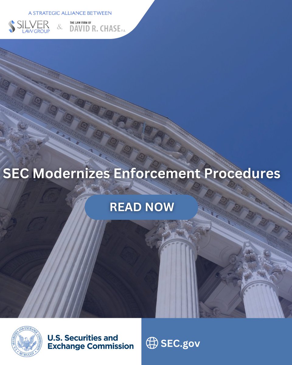 SECWhistAtt's tweet photo. SEC updates its Enforcement Manual for the first time since 2017.
New Wells timelines and streamlined settlement procedures signal a push for consistency and efficiency.

For companies and whistleblowers, timing and strategy matter.

Read more: https://t.co/B9tzEAeNmn https://t.co/LpGmclgyde