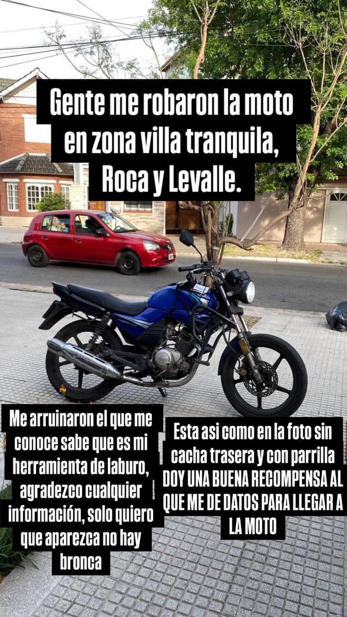avellaneda_real's tweet photo. “Hola podrás compartir? Me robaron mi herramienta de trabajo dos pibes de No más de 25 años en roca y levalle, doy buena recompensa si me dan datos para encontrarla, mi número es 1138589506 me hablan”

@danilo.cicero.avellaneda (Instagram) https://t.co/aP9ZtYr0AV