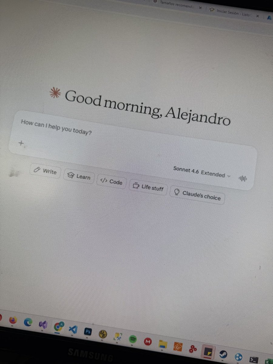 AlexGarciaN's tweet photo. Good Morning @claudeai 🚀 https://t.co/5oA3vKhc0L