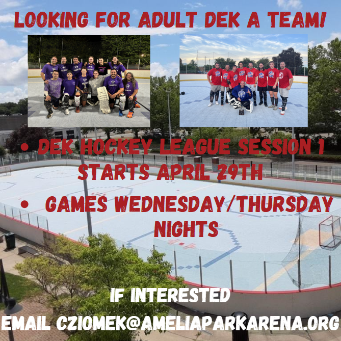 🚨LOOKING FOR ADULT DEK A TEAM!🚨

-If interested, please email cziomek@ameliaparkarena.org