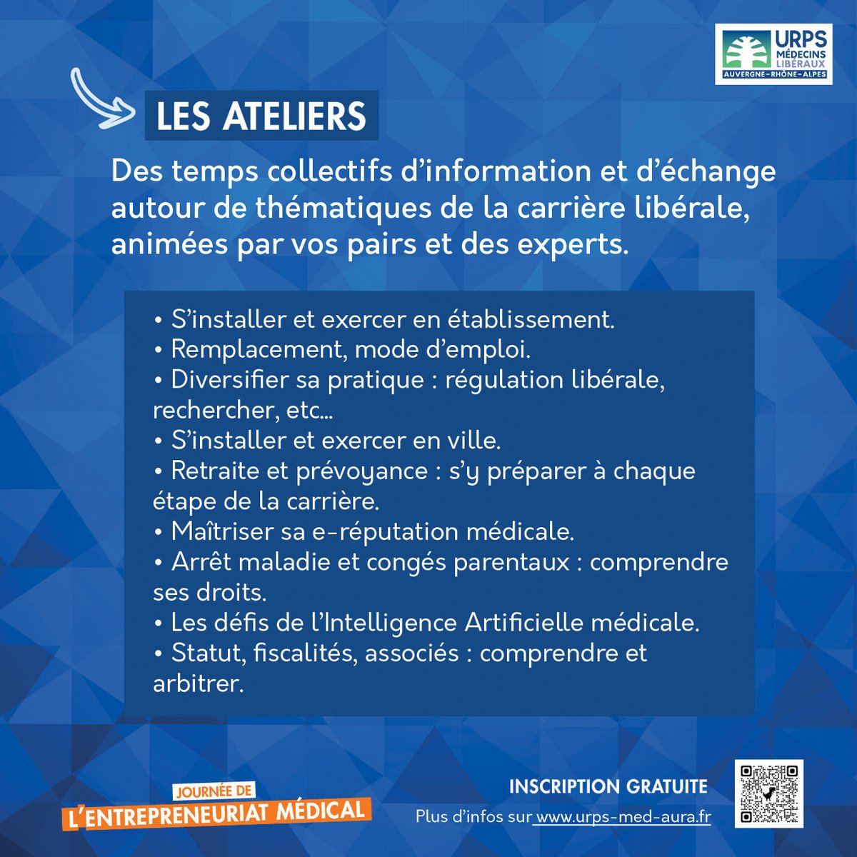 URPSMEDAuRA's tweet photo. Evénement 📣 Donner du sens et de l’élan à l'exercice médical #libéral, insuffler aux (futurs) #médecins le goût d'entreprendre, se rencontrer entre pairs et experts : l'URPS organise la 1ère Journée de l'Entrepreneuriat Médical ! 🧑‍⚕️RDV le 30 mai à Lyon ➡️ https://t.co/f1VnwcsJwZ https://t.co/6B9n0KkeiP