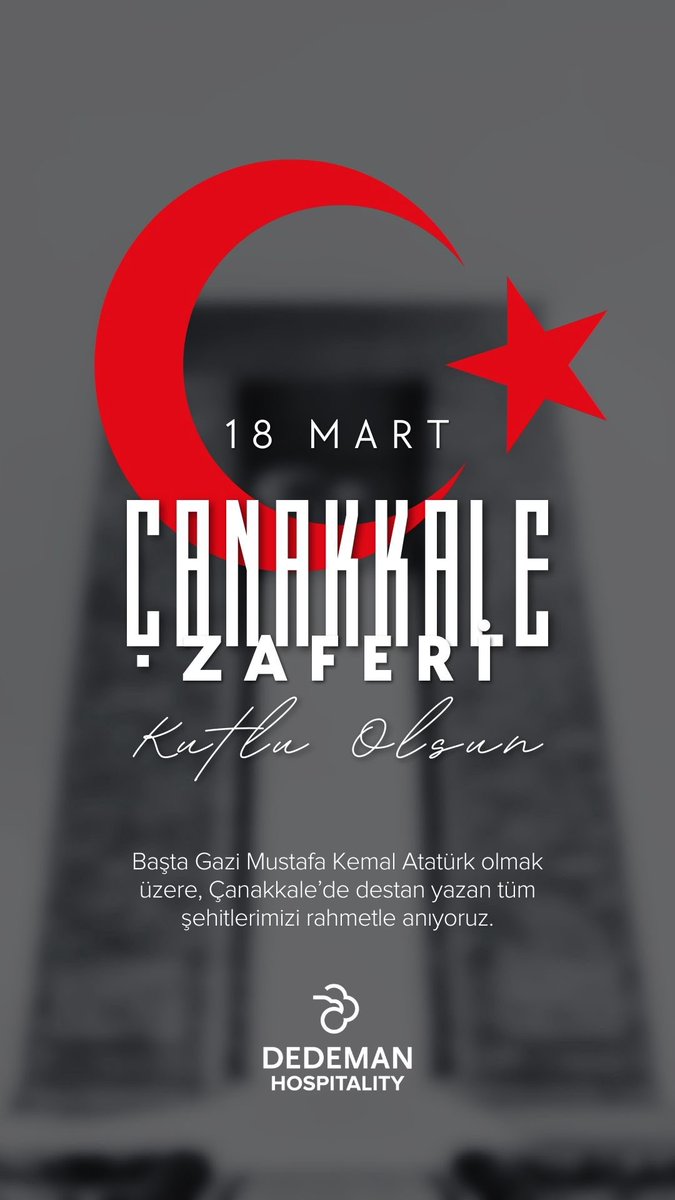 Başta Gazi Mustafa Kemal Atatürk olmak üzere, Çanakkale'de destan yazan tüm şehitlerimizi rahmetle ve minnetle anıyoruz. 🇹🇷