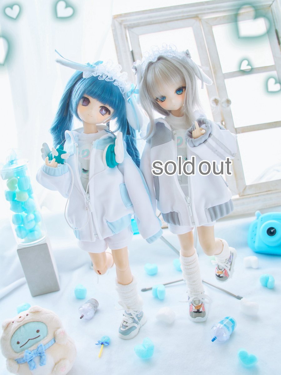 12/10まで【新品】　ドール服　水色天使ジャージ　ディーラー様製　mdd服 原宿天使セーラージャージセット໒꒱