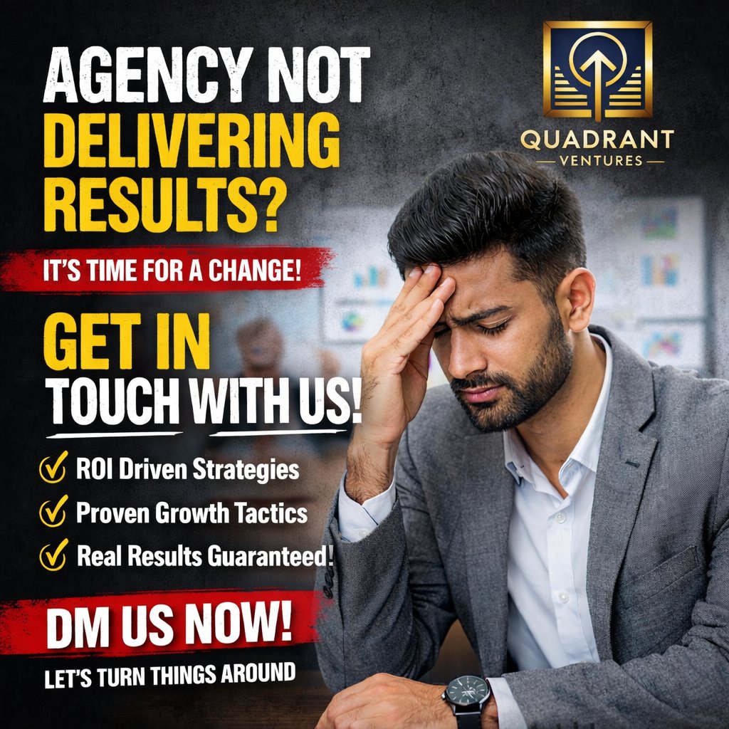 QuadrantVenture's tweet photo. You finally pissed up with your Agency then reach out to us for a chat >>>
🚨 Not getting results from your current agency?
Stop burning money on promises that never convert.
No fluff. No vanity metrics. Just performance that moves your business forward.!! Pls DM us let connect.! https://t.co/Gfqzvp83OU