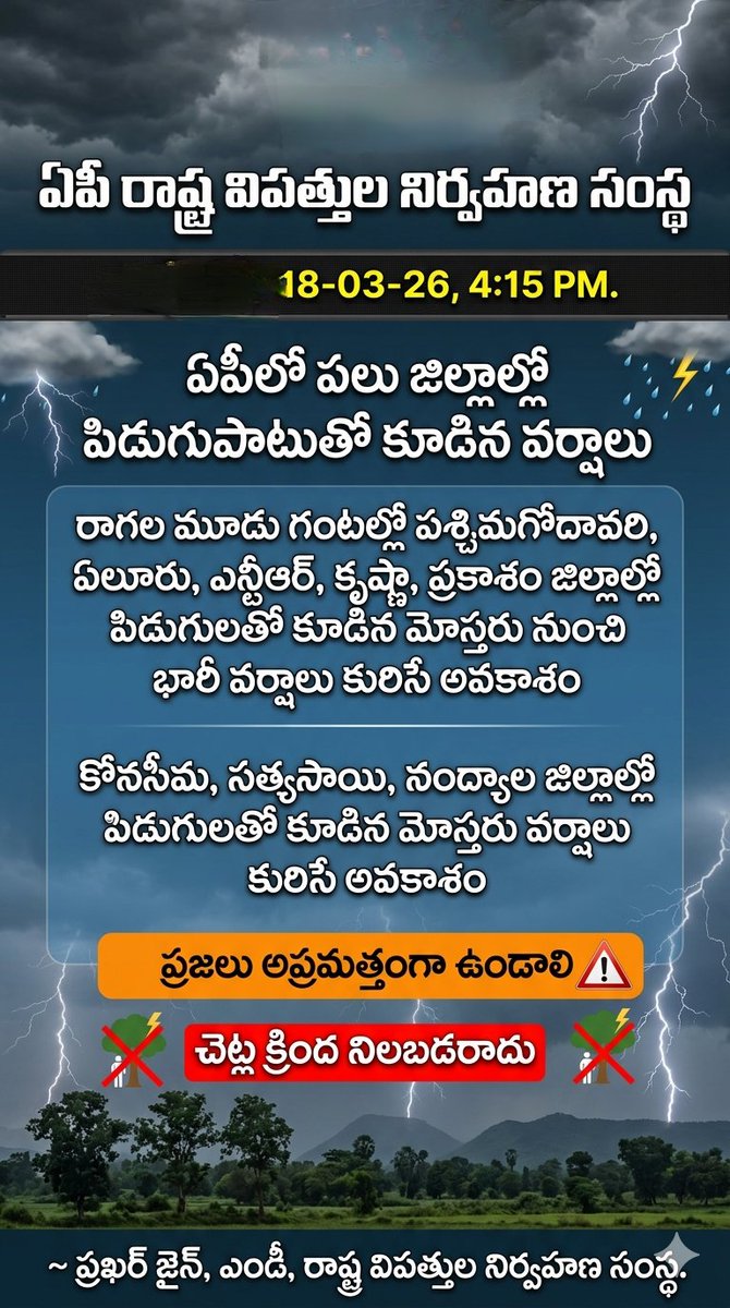 Andhra Pradesh State Disaster Management Authority tweet media