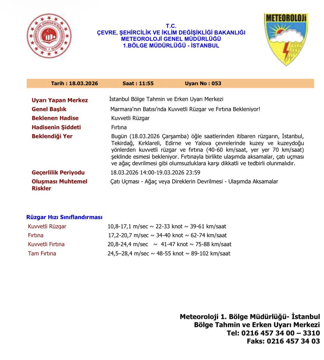 Marmara’nın Batısı’nda Kuvvetli Rüzgar ve Fırtına Bekleniyor!