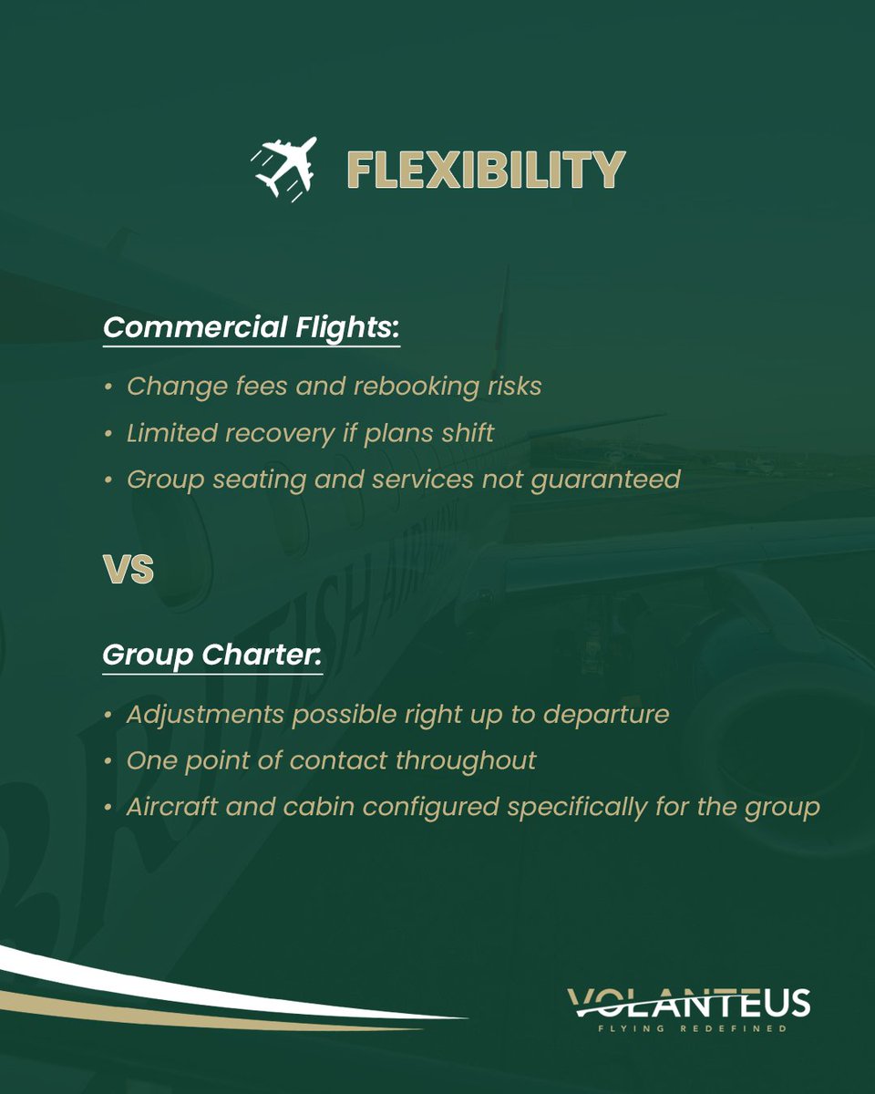 Moving a group or team? There’s a better way ✈️

Skip the schedules, avoid the stress, and travel on your terms.

Group charter puts you in control.

📞 +44 (0) 203 876 8000
✉️ commercialjets@volanteus.com

#groupcharter #teamtravel #aircraftcharter