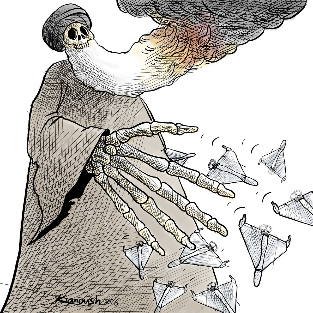 Alors que les maîtres du martyre tombent un à un, leur seul héritage est un ciel d'ailes de fer hantant les vivants
#Iran