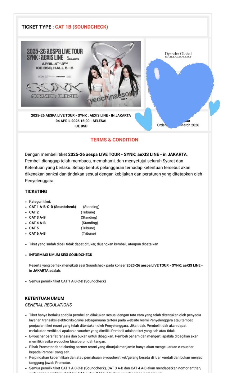 H-17 akhirnya memutuskan buat purchase tiketnyaa karna takut nyesel kalo ga nonton, semoga tahun ini beneran bisa nonton🥺 aamiin
terima kasih banyak buat kak <a href="/daegudaeng/">🍀</a> &amp; admin <a href="/AESPAINAUNION/">MYne Union | FANPRO DONATION 📌</a> buat subsidi tiketnya, semoga berkah dan menjadi ladang pahala &amp; rezeki buat kakak2 🥰