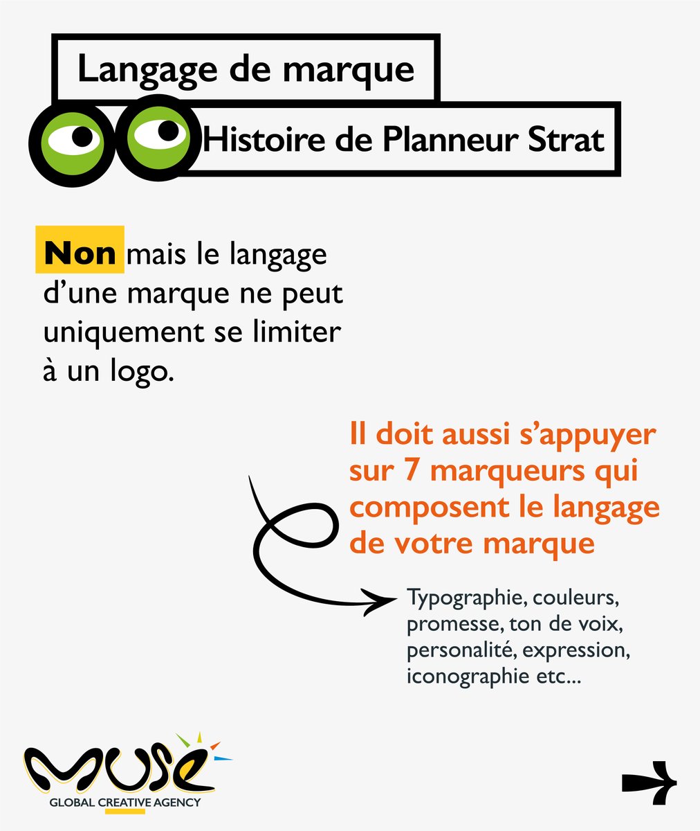 MuseAgence's tweet image. Longtemps réduite à une question de logo, le langage de marque s’impose aujourd'hui comme un outil stratégique complexe, au croisement du #design, du discours, de la culture et de l'expérience.

#BrandStrategy #BrandManagement