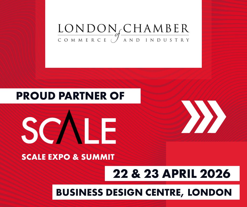 londonchamber's tweet image. We’re proud to be an official partner for @SCALE_London, the UK’s leading event for ambitious SME founders, investors &amp;amp; decision-makers. Join us 22–23 April 2026, Business Design Centre, London. Register free:  ow.ly/kxaY50YsKXp

#SCALELONDON2026 #ScaleUp