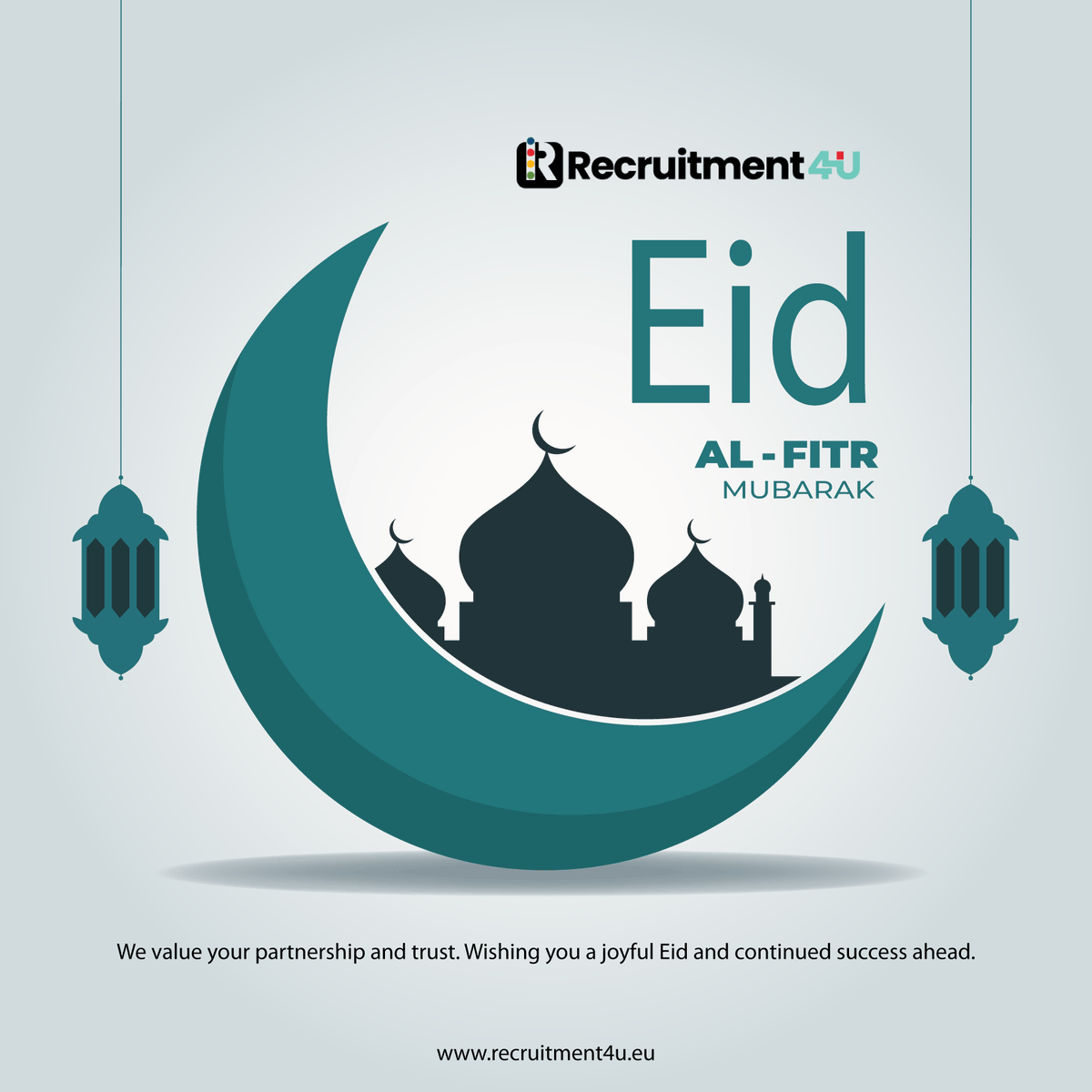 Recruitment4you's tweet photo. 🌙 Eid Al-Fitr Mubarak 🌙

As the crescent moon marks the end of Ramadan, we extend our warmest wishes to you and your team. May this Eid bring renewed energy, meaningful connections, and continued achievements in both your personal and professional journey. https://t.co/rCil6dCjXY