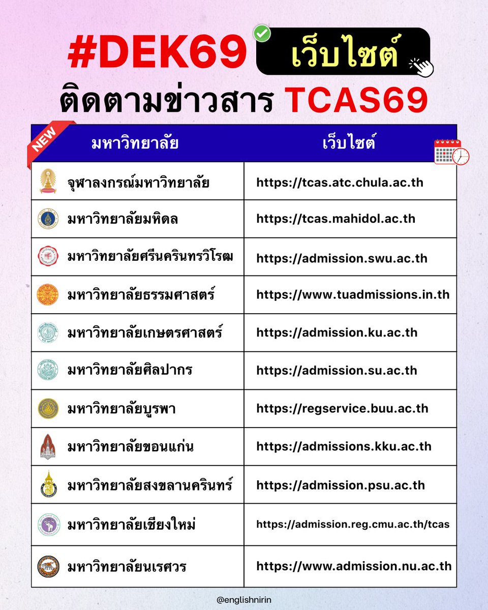 TGAT & A-LEVEL ENG - พี่หมอนิริน #DEK69 70 71 tweet media