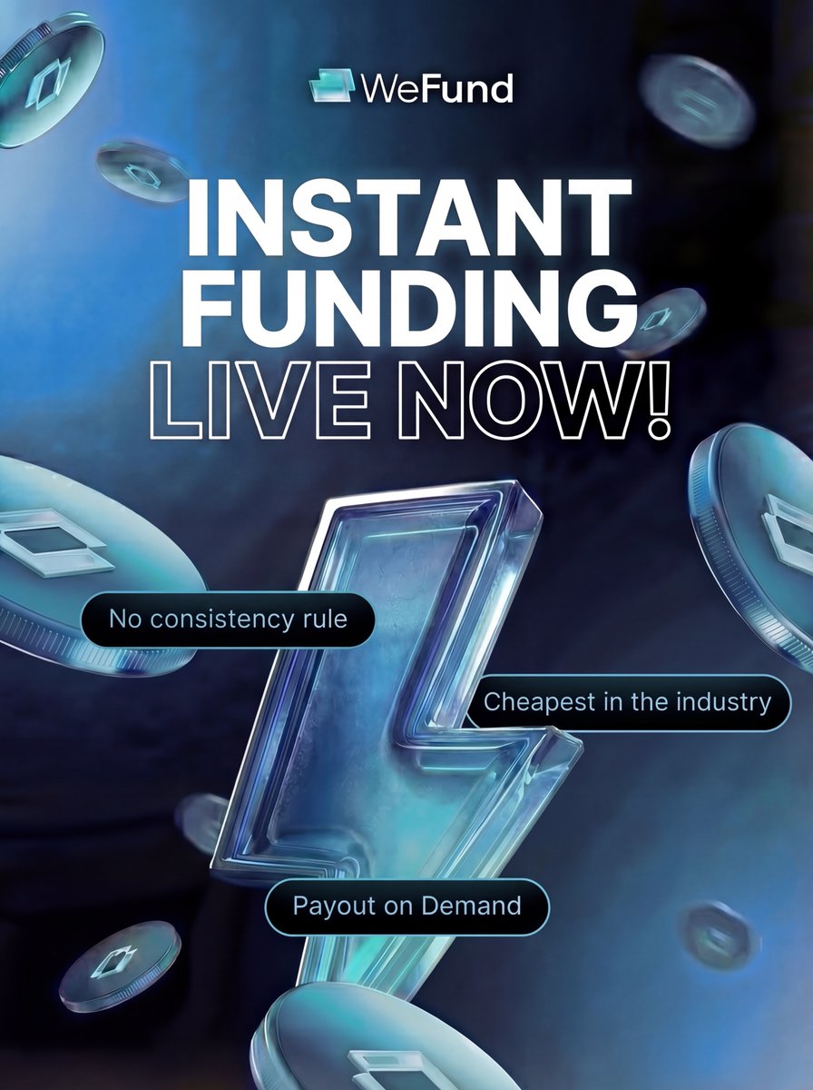 wefundofficial's tweet photo. INSTANT FUNDING IS LIVE! ⚡️⚡️⚡️

Every account size has 500 slots available! 

After this, it’s gone for good.

Start for just $10 and get sizes of $5k up to $400k in 1 account size!

Secure your spot at https://t.co/wYP3k2vBks https://t.co/GS9KhJPfwO