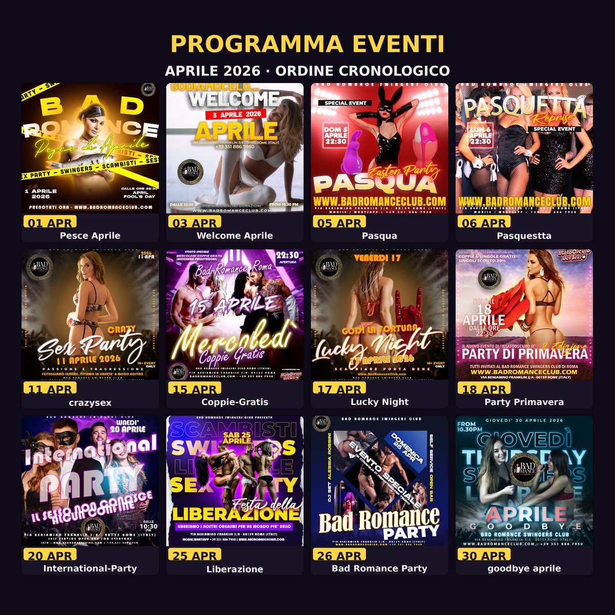 Bad Romance Swinger Club (Rome Italy) tweet media