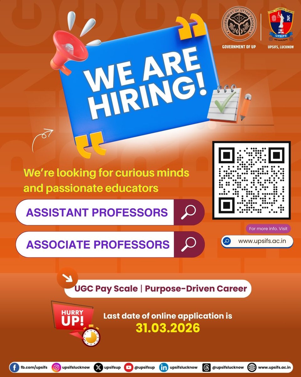 upsifsUp's tweet image. Got the passion to teach?
Got the drive to inspire?

Turn your knowledge into impact
and your career into purpose.

We’re looking for minds
that don’t just educate—
but transform.

#WeAreHiring #NowHiring #JobOpportunity #CareerOpportunity #HiringAlert #ApplyNow #JobOpening