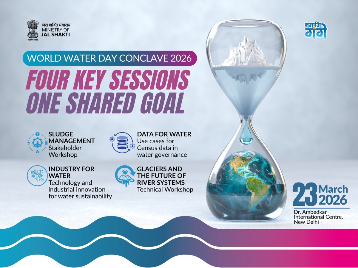 Four Critical Conversations,One Shared Goal... A Sustainable Water Future.

From managing sludge and harnessing data, to driving industrial innovation and understanding glaciers, the World Water Day Conclave 2026 brings together diverse perspectives to address one of our most
