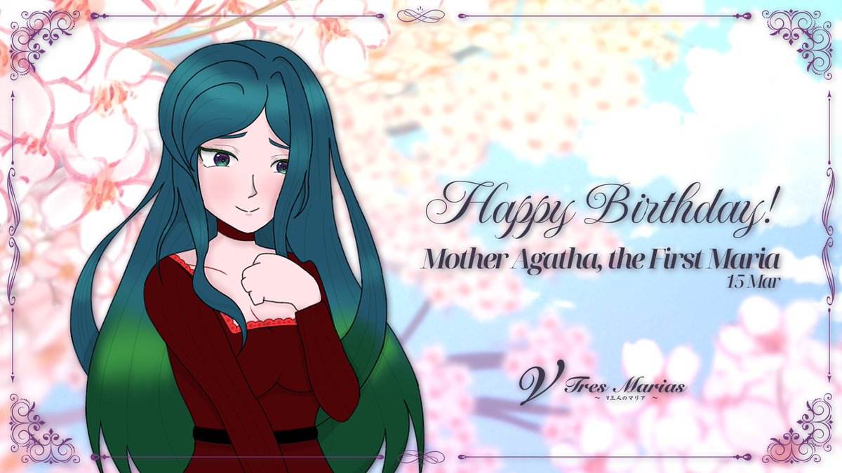 VTresMarias's tweet photo. despite the late announce, we would like to appreciate our founder's hard work in bringing our Core Values to life!! without her, this VTuber Collective will not be possible.

a Happiest Birthday to our First Maria🍃 -- @thebelovedmoon!!🎂

#VTresMarias #V三人のマリア https://t.co/HmWyINYtj5