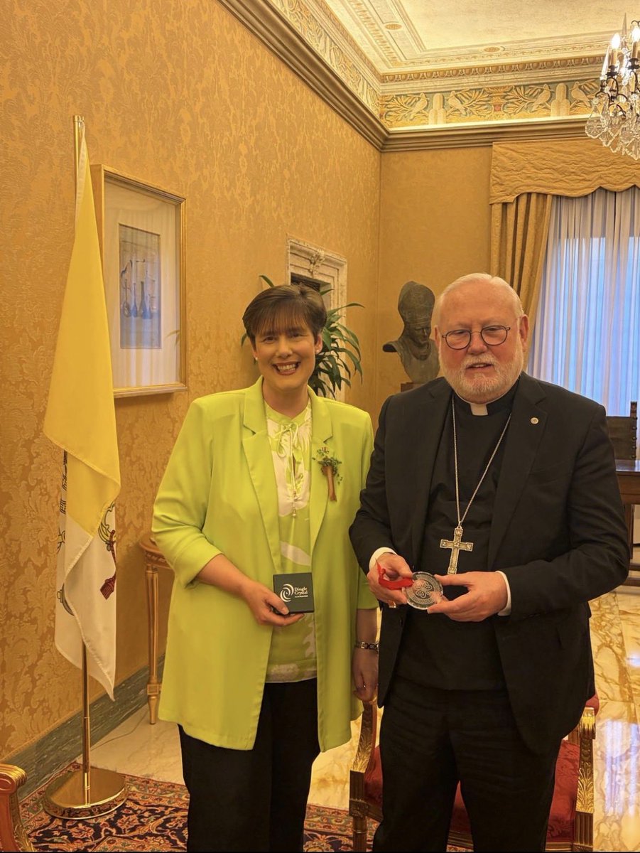 NormaFoleyTD1's tweet photo. I met with Archbishop Paul Gallagher, the Holy See’s Foreign Minister for a bilateral meeting in the Vatican. We discussed our shared priorities 🇮🇪🇻🇦☘️ https://t.co/5rSge4oXFE