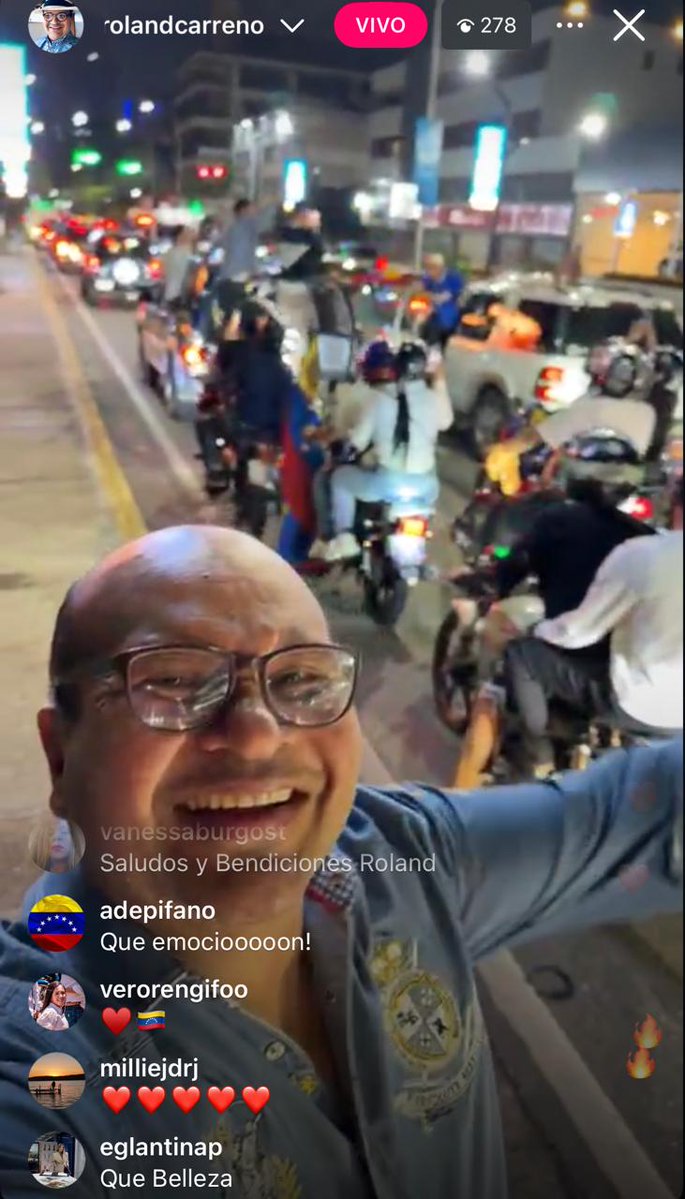 Qué alegría ver anoche a <a href="/rolandcarreno/">Roland Carreño</a> libre, en la calle, celebrando el triunfo de Venezuela.