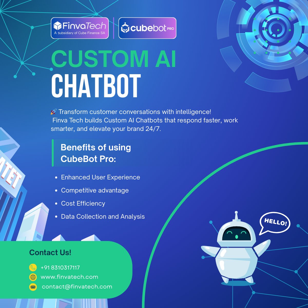 FinvaTech_com's tweet photo. 🤖 Turn conversations into conversions.

Build a Custom AI Chatbot that works 24/7, responds instantly, and scales your business effortlessly. 

Smarter support. Better engagement. More growth.

https://t.co/a3vzooSQVH
.
#AIChatbot #automationnation #ArtificialIntelligence #AI https://t.co/SaOuDJ1XN7